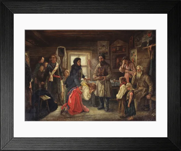 Framed Print : Before the marriage, 1900s. Artist: Tselebrovski, Pyotr Ivanovich (1859-1921) Framed Print : Before the marriage, 1900s. Artist: Tselebrovski, Pyotr Ivanovich (1859-1921)