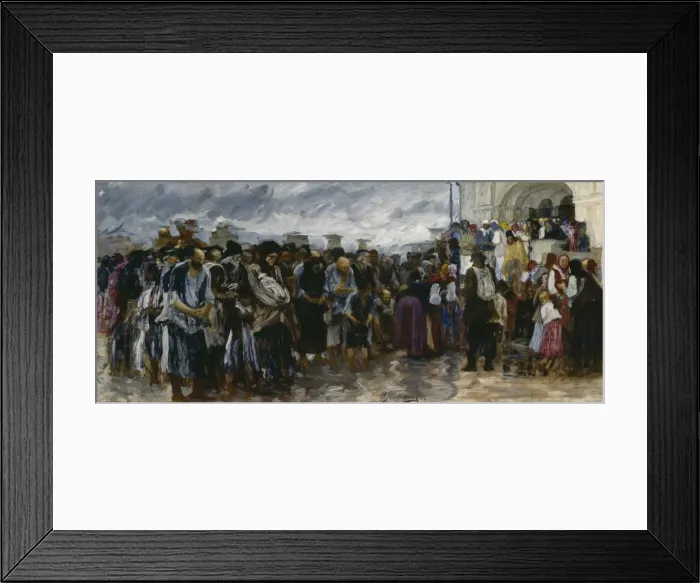 Framed Print : Beggars at the church, 1889. Artist: Tvorozhnikov, Ivan Ivanovich (1848-1919) Framed Print : Beggars at the church, 1889. Artist: Tvorozhnikov, Ivan Ivanovich (1848-1919)