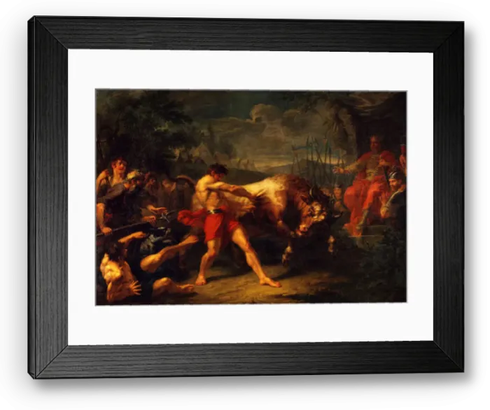 Framed Print : The Trial of Strength of Yan Usmar, 1796. Artist: Ugryumov, Grigori Ivanovich (1764-1823) Framed Print : The Trial of Strength of Yan Usmar, 1796. Artist: Ugryumov, Grigori Ivanovich (1764-1823)