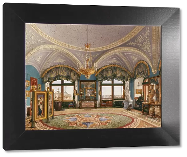 Interiors of the Winter Palace. The Corner Drawing Room of Emperor Nicholas I, Mid of the 19th cen Artist: Ukhtomsky, Konstantin Andreyevich (1818-1881)