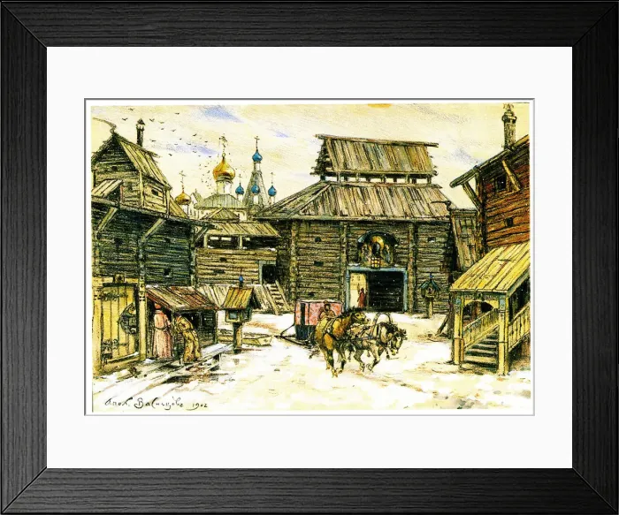 Framed Print : Old Moscow. The Wooden City, 1902. Artist: Vasnetsov, Appolinari Mikhaylovich (1856-1933) Framed Print : Old Moscow. The Wooden City, 1902. Artist: Vasnetsov, Appolinari Mikhaylovich (1856-1933)