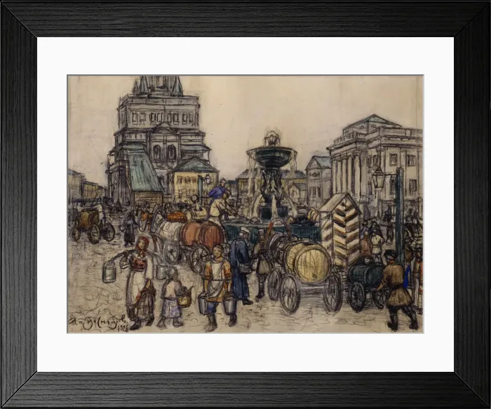 Framed Print : The Fountain on the Sukharevskaya Square in the 19th century, 1921. Artist: Vasnetsov, Appolinari Mikhaylovich (1856-1933) Framed Print : The Fountain on the Sukharevskaya Square in the 19th century, 1921. Artist: Vasnetsov, Appolinari Mikhaylovich (1856-1933)