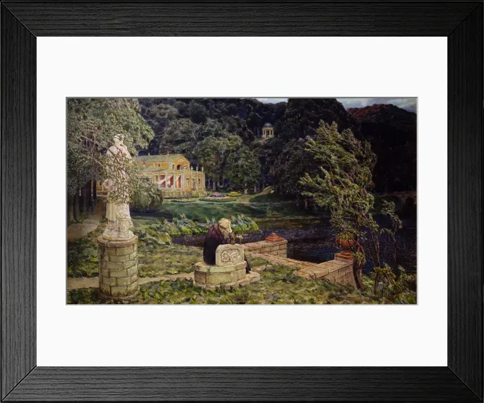 Framed Print : In the old park. (All in the Past), 1926. Artist: Vasnetsov, Appolinari Mikhaylovich (1856-1933) Framed Print : In the old park. (All in the Past), 1926. Artist: Vasnetsov, Appolinari Mikhaylovich (1856-1933)