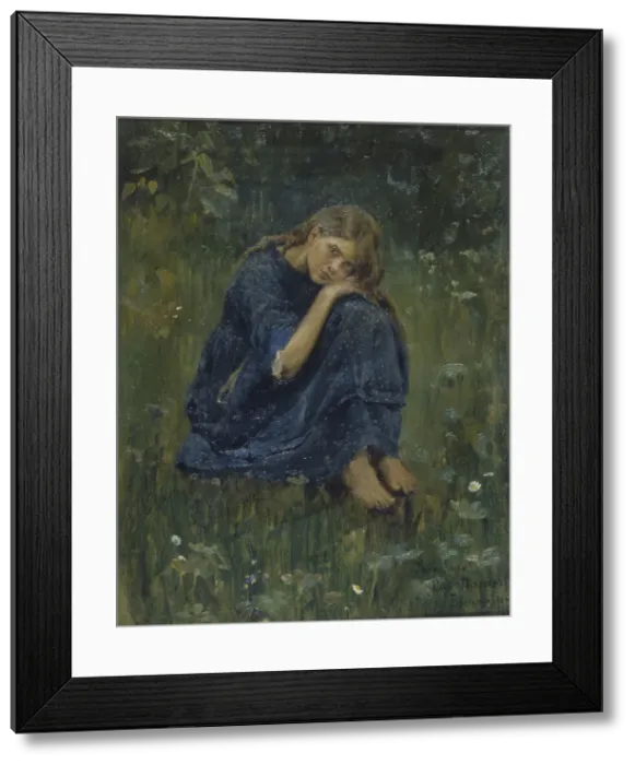 Framed Print : Alyonushka (Study), 1881. Artist: Vasnetsov, Viktor Mikhaylovich (1848-1926) Framed Print : Alyonushka (Study), 1881. Artist: Vasnetsov, Viktor Mikhaylovich (1848-1926)