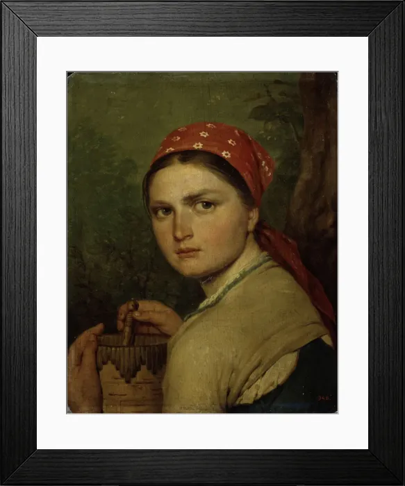 Framed Print : A Peasant Girl, c. 1824. Artist: Venetsianov, Alexei Gavrilovich (1780-1847) Framed Print : A Peasant Girl, c. 1824. Artist: Venetsianov, Alexei Gavrilovich (1780-1847)