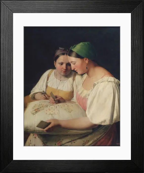 Framed Print : Fortune Telling, 1842. Artist: Venetsianov, Alexei Gavrilovich (1780-1847) Framed Print : Fortune Telling, 1842. Artist: Venetsianov, Alexei Gavrilovich (1780-1847)
