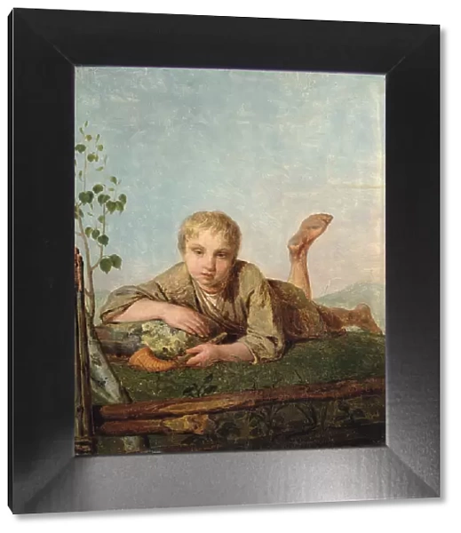 Shepherd Boy with a Pipe, 1820s. Artist: Venetsianov, Alexei Gavrilovich (1780-1847)