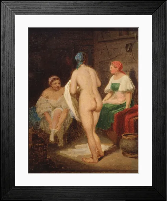 Framed Print : In steam bath, End 1820s. Artist: Venetsianov, Alexei Gavrilovich (1780-1847) Framed Print : In steam bath, End 1820s. Artist: Venetsianov, Alexei Gavrilovich (1780-1847)