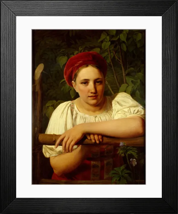 Framed Print : A Peasant Girl of Tver Region, 1840. Artist: Venetsianov, Alexei Gavrilovich (1780-1847) Framed Print : A Peasant Girl of Tver Region, 1840. Artist: Venetsianov, Alexei Gavrilovich (1780-1847)