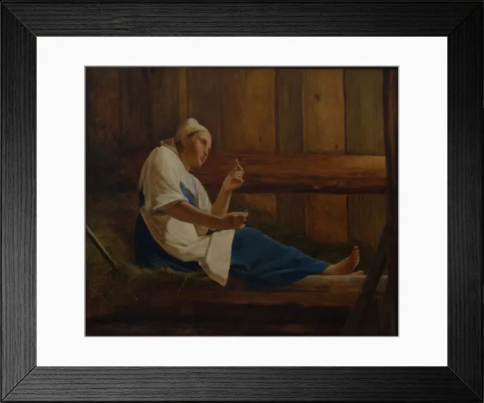 Framed Print : Girl on a hay mattress. Artist: Venetsianov, Alexei Gavrilovich (1780-1847) Framed Print : Girl on a hay mattress. Artist: Venetsianov, Alexei Gavrilovich (1780-1847)