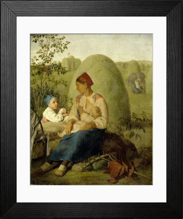 Framed Print : Haymaking, before 1827. Artist: Venetsianov, Alexei Gavrilovich (1780-1847) Framed Print : Haymaking, before 1827. Artist: Venetsianov, Alexei Gavrilovich (1780-1847)