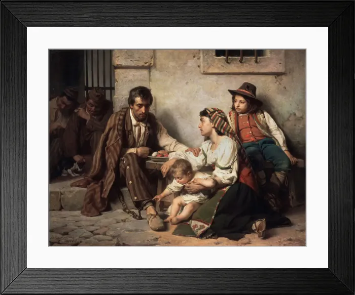 Framed Print : Family visiting a prisoner, 1868. Artist: Vereshchagin, Vasili Petrovich (1835-1909) Framed Print : Family visiting a prisoner, 1868. Artist: Vereshchagin, Vasili Petrovich (1835-1909)