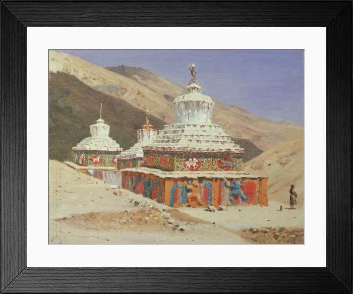 Framed Print : Chorten in Ladakh, 1875. Artist: Vereshchagin, Vasili Vasilyevich (1842-1904)