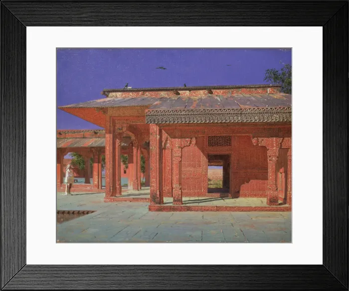 Framed Print : Courtyard of the Harem in the Fatehpur Sikri Imperial Palace, 1874-1876. Artist: Vereshchagin, Vasili Vasilyevich (1842-1904) Framed Print : Courtyard of the Harem in the Fatehpur Sikri Imperial Palace, 1874-1876. Artist: Vereshchagin, Vasili Vasilyevich (1842-1904)