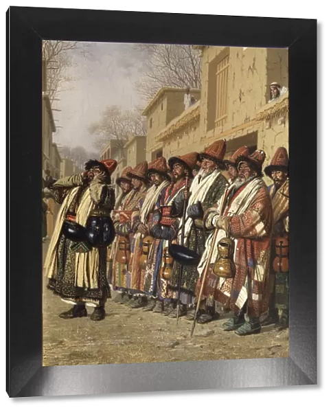 Dervishes Chorus Begging Alms in Tashkent, 1870. Artist: Vereshchagin, Vasili Vasilyevich (1842-1904)