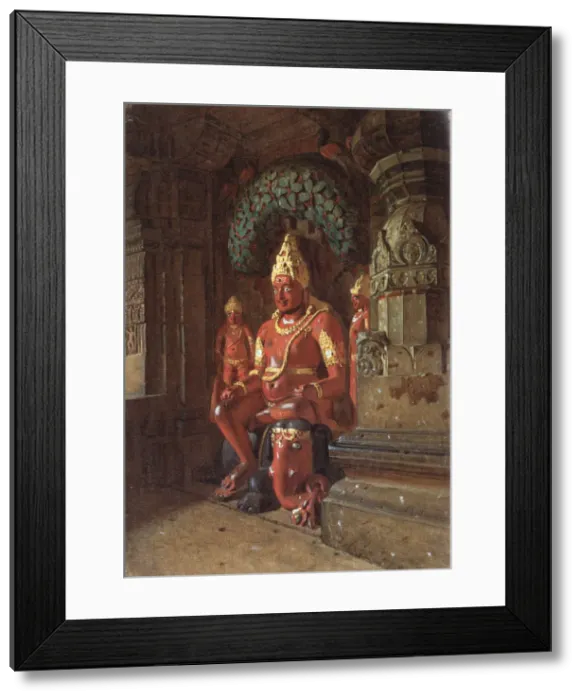 Framed Print : A Vishnu statue in the Indra temple, 1874. Artist: Vereshchagin, Vasili Vasilyevich (1842-1904) Framed Print : A Vishnu statue in the Indra temple, 1874. Artist: Vereshchagin, Vasili Vasilyevich (1842-1904)