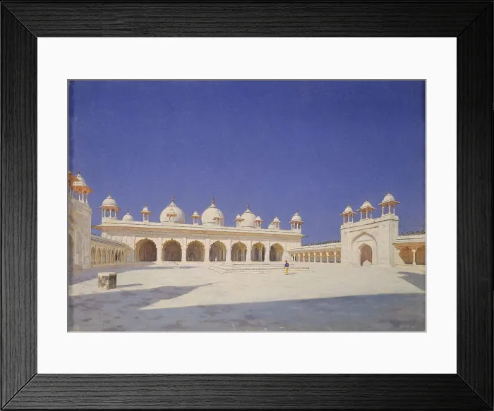 Framed Print : The Pearl Mosque (Moti Masjid) in Red Fort of Agra, 1874-1876. Artist: Vereshchagin, Vasili Vasilyevich (1842-1904) Framed Print : The Pearl Mosque (Moti Masjid) in Red Fort of Agra, 1874-1876. Artist: Vereshchagin, Vasili Vasilyevich (1842-1904)