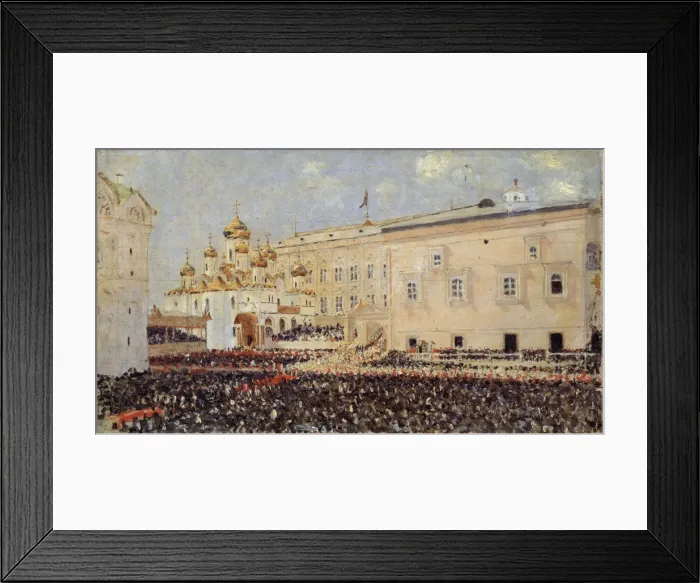 Framed Print : The Coronation of the Emperor Alexander III in the Moscow Kremlin on 15th May 1883, 1883. Artist: Vereshchagin, Vasili Vasilyevich (1842-1904) Framed Print : The Coronation of the Emperor Alexander III in the Moscow Kremlin on 15th May 1883, 1883. Artist: Vereshchagin, Vasili Vasilyevich (1842-1904)