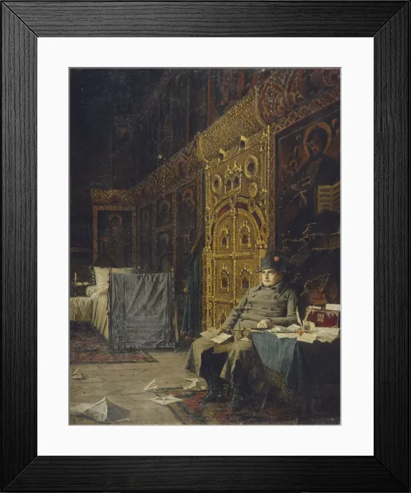 Framed Print : On the Way. Bad News From France, 1899-1900. Artist: Vereshchagin, Vasili Vasilyevich (1842-1904) Framed Print : On the Way. Bad News From France, 1899-1900. Artist: Vereshchagin, Vasili Vasilyevich (1842-1904)