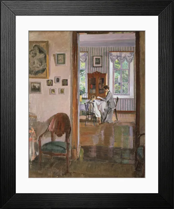 Framed Print : In a house, 1910. Artist: Vinogradov, Sergei Arsenyevich (1869-1938) Framed Print : In a house, 1910. Artist: Vinogradov, Sergei Arsenyevich (1869-1938)