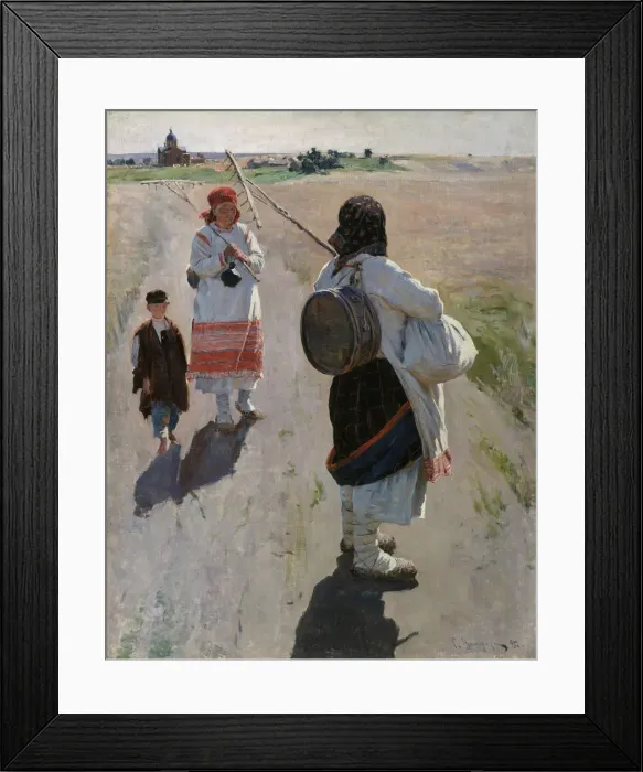 Framed Print : To the work, 1895. Artist: Vinogradov, Sergei Arsenyevich (1869-1938) Framed Print : To the work, 1895. Artist: Vinogradov, Sergei Arsenyevich (1869-1938)
