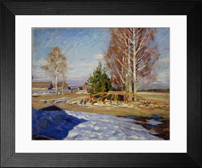 Framed Print : Spring landscape, 1915. Artist: Vinogradov, Sergei Arsenyevich (1869-1938)