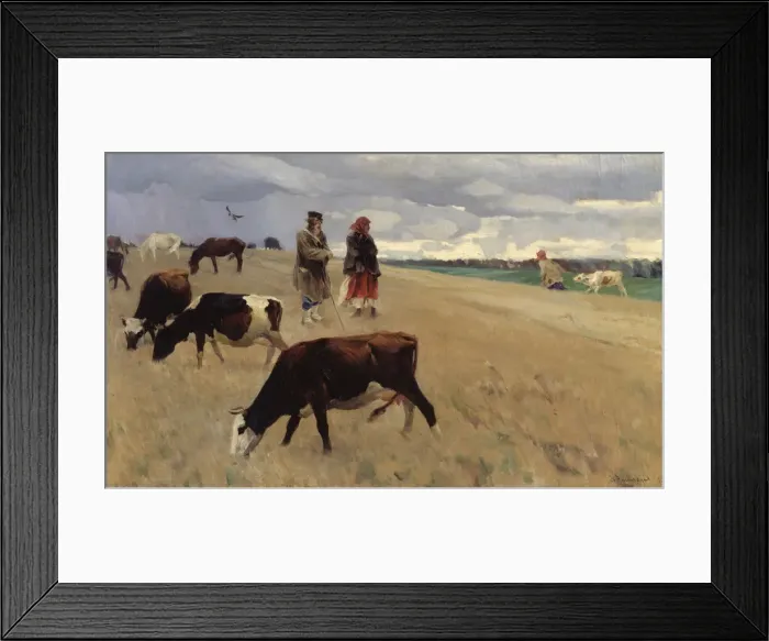 Framed Print : On the Stubblefield, 1896. Artist: Vinogradov, Sergei Arsenyevich (1869-1938) Framed Print : On the Stubblefield, 1896. Artist: Vinogradov, Sergei Arsenyevich (1869-1938)