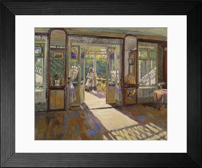 Framed Print : In a house, 1913. Artist: Vinogradov, Sergei Arsenyevich (1869-1938)
