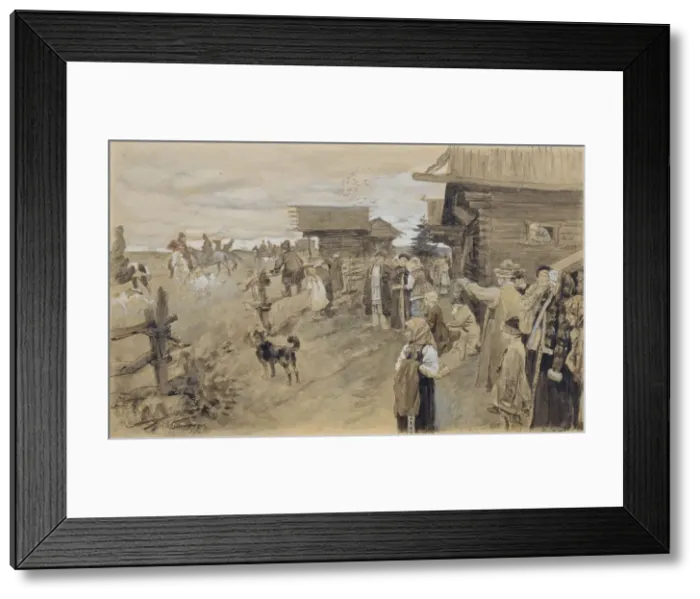 Framed Print : Hunting with Borzois, 1907. Artist: Vinogradov, Sergei Arsenyevich (1869-1938) Framed Print : Hunting with Borzois, 1907. Artist: Vinogradov, Sergei Arsenyevich (1869-1938)