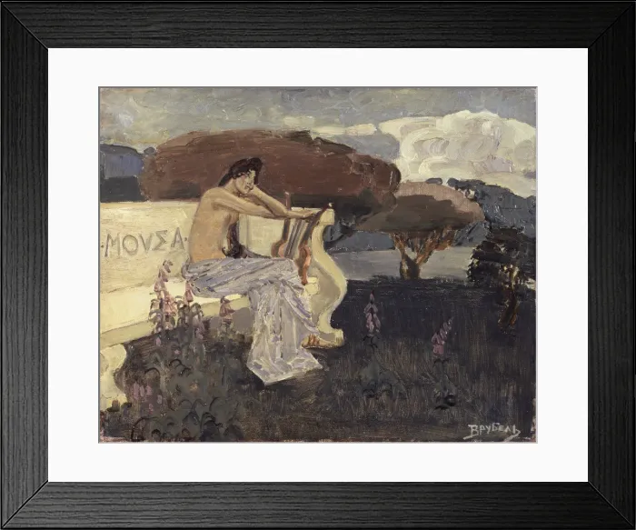 Framed Print : Muse. Design for a theatre curtain, c. 1890. Artist: Vrubel, Mikhail Alexandrovich (1856-1910) Framed Print : Muse. Design for a theatre curtain, c. 1890. Artist: Vrubel, Mikhail Alexandrovich (1856-1910)