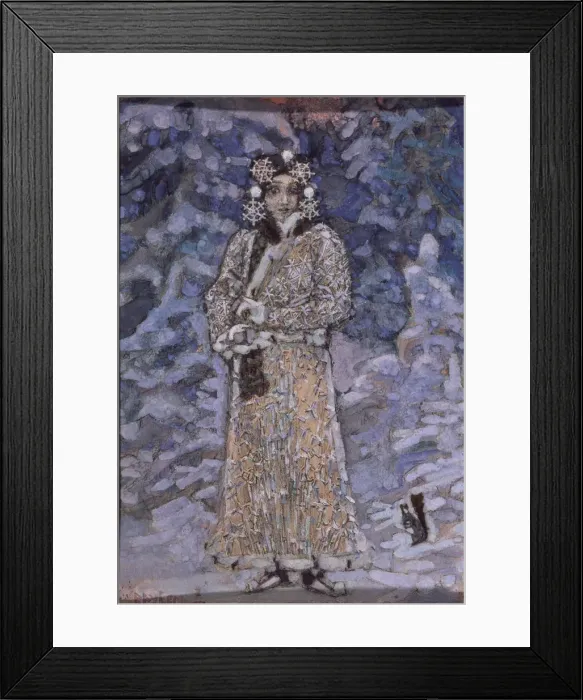 Framed Print : Costume design for the opera Snow Maiden by N. Rimsky-Korsakov, 1890s. Artist: Vrubel, Mikhail Alexandrovich (1856-1910) Framed Print : Costume design for the opera Snow Maiden by N. Rimsky-Korsakov, 1890s. Artist: Vrubel, Mikhail Alexandrovich (1856-1910)