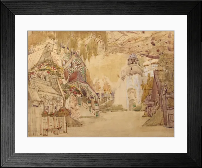Framed Print : Stage design for the opera The Tsars bride by N. Rimsky-Korsakov, 1899. Artist: Vrubel, Mikhail Alexandrovich (1856-1910) Framed Print : Stage design for the opera The Tsars bride by N. Rimsky-Korsakov, 1899. Artist: Vrubel, Mikhail Alexandrovich (1856-1910)