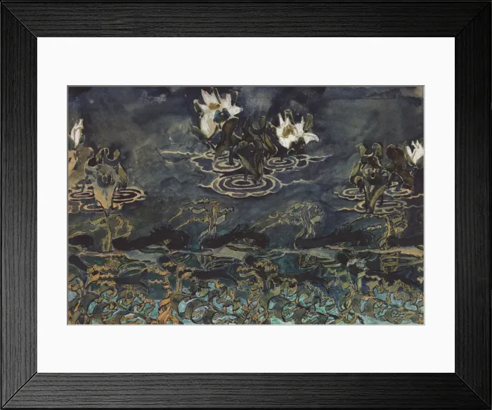 Framed Print : Water Lilies. Artist: Vrubel, Mikhail Alexandrovich (1856-1910) Framed Print : Water Lilies. Artist: Vrubel, Mikhail Alexandrovich (1856-1910)