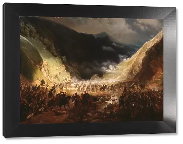 Battle of the Rothenthurm Pass, 1871. Artist: Willewalde, Gottfried (Bogdan Pavlovich) (1818-1903)