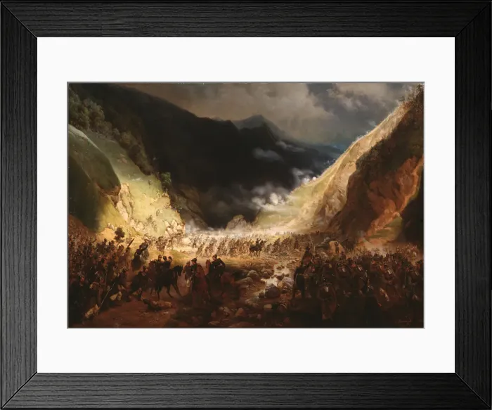 Framed Print : Battle of the Rothenthurm Pass, 1871. Artist: Willewalde, Gottfried (Bogdan Pavlovich) (1818-1903) Framed Print : Battle of the Rothenthurm Pass, 1871. Artist: Willewalde, Gottfried (Bogdan Pavlovich) (1818-1903)