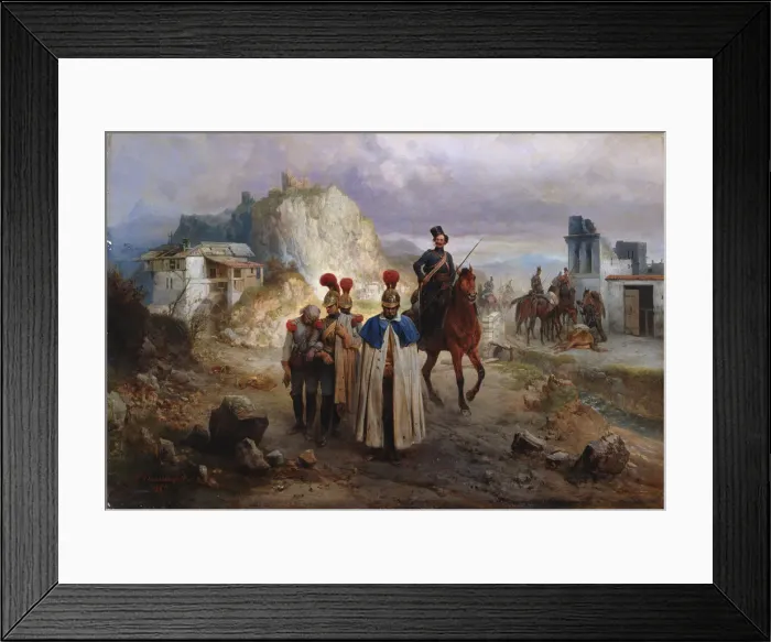 Framed Print : The captive French men in 1814, 1885. Artist: Willewalde, Gottfried (Bogdan Pavlovich) (1818-1903) Framed Print : The captive French men in 1814, 1885. Artist: Willewalde, Gottfried (Bogdan Pavlovich) (1818-1903)