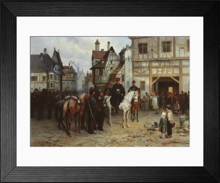 Framed Print : General Blucher with the Cossacks in Bautzen, 1885. Artist: Willewalde, Gottfried (Bogdan Pavlovich) (1818-1903) Framed Print : General Blucher with the Cossacks in Bautzen, 1885. Artist: Willewalde, Gottfried (Bogdan Pavlovich) (1818-1903)