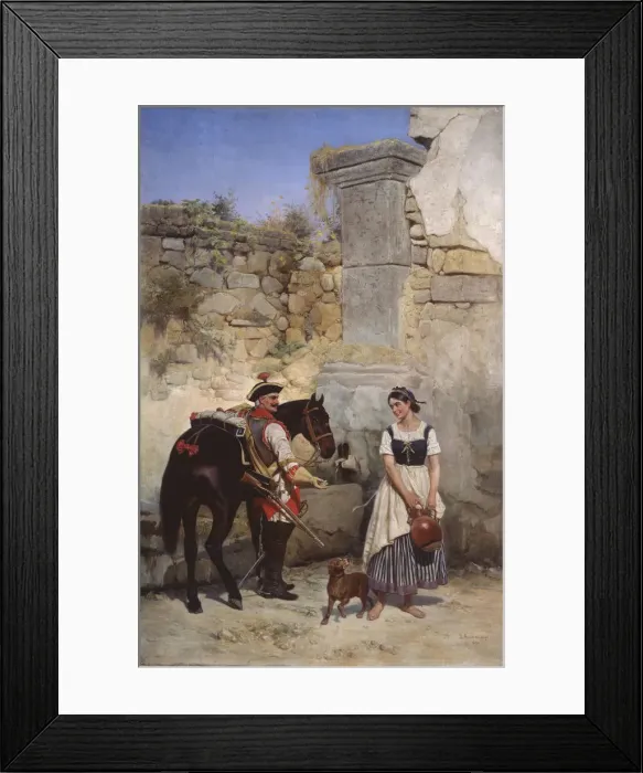 Framed Print : Scene at the Well, 1890. Artist: Willewalde, Gottfried (Bogdan Pavlovich) (1818-1903) Framed Print : Scene at the Well, 1890. Artist: Willewalde, Gottfried (Bogdan Pavlovich) (1818-1903)