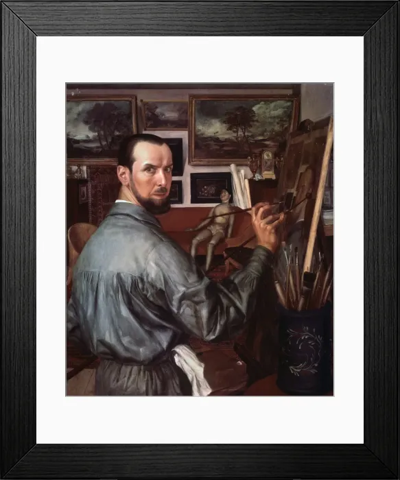 Framed Print : Self-portrait, 1917. Artist: Yakovlev, Alexander Yevgenyevich (1887-1938) Framed Print : Self-portrait, 1917. Artist: Yakovlev, Alexander Yevgenyevich (1887-1938)