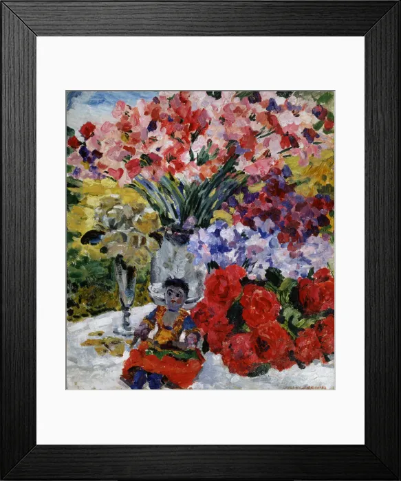 Framed Print : Flowers and a doll, 1916. Artist: Yakovlev, Mikhail Nikolayevich (1880-1942) Framed Print : Flowers and a doll, 1916. Artist: Yakovlev, Mikhail Nikolayevich (1880-1942)