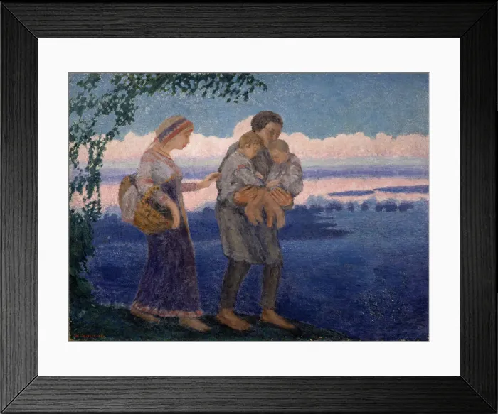 Framed Print : Evening homecoming, 1906. Artist: Yakovlev, Mikhail Nikolayevich (1880-1942) Framed Print : Evening homecoming, 1906. Artist: Yakovlev, Mikhail Nikolayevich (1880-1942)