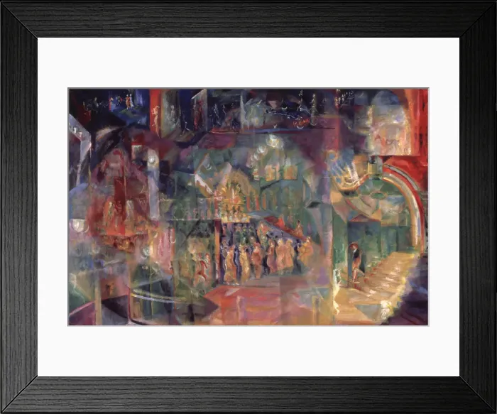 Framed Print : A Bar. Artist: Yakulov, Georgi Bogdanovich (1884-1928) Framed Print : A Bar. Artist: Yakulov, Georgi Bogdanovich (1884-1928)
