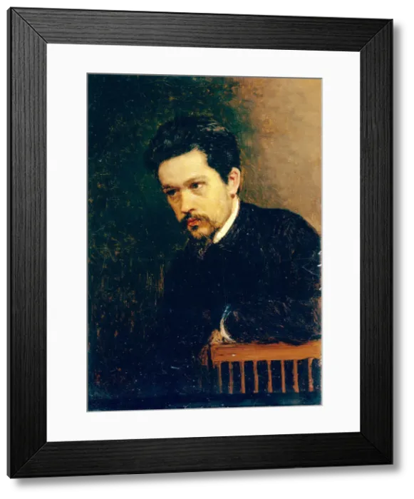 Framed Print : Self-Portrait, 1895. Artist: Yaroshenko, Nikolai Alexandrovich (1846-1898) Framed Print : Self-Portrait, 1895. Artist: Yaroshenko, Nikolai Alexandrovich (1846-1898)
