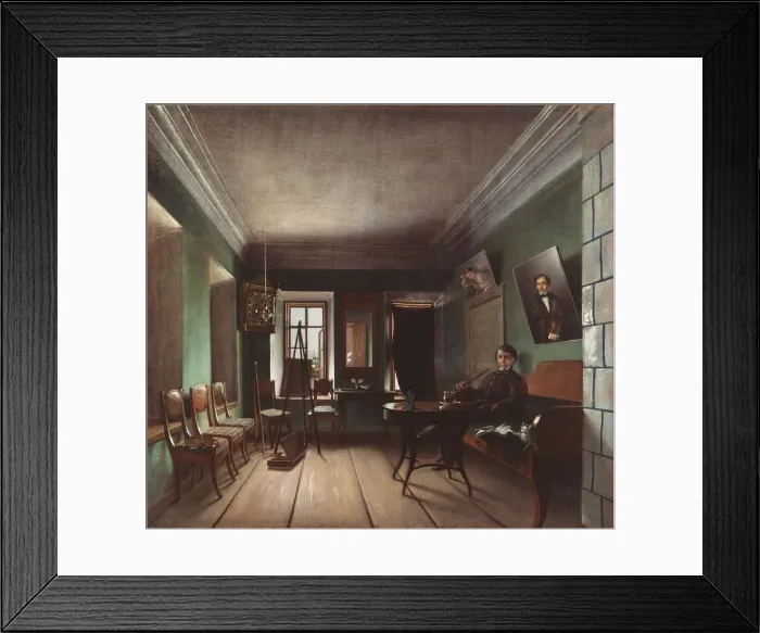 Framed Print : Interior in the Bykovs house, 1850s. Artist: Yurov, Grigori Vasilyevich (?-after 1896) Framed Print : Interior in the Bykovs house, 1850s. Artist: Yurov, Grigori Vasilyevich (?-after 1896)