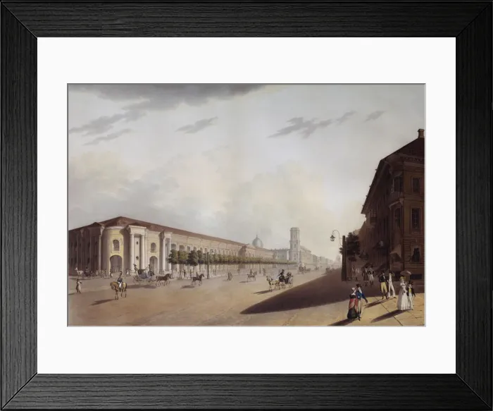 Framed Print : The Great Gostiny Dvor (Merchant Yard) in St Petersburg, 1820s. Artist: Yesakov, Yermolai Ivanovich (1791-1840) Framed Print : The Great Gostiny Dvor (Merchant Yard) in St Petersburg, 1820s. Artist: Yesakov, Yermolai Ivanovich (1791-1840)