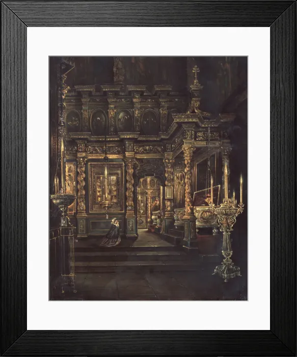 Framed Print : In the Assumption of the Blessed Virgin Cathedral in Rostov, 1862. Artist: Yurov, Grigori Vasilyevich (?-after 1896) Framed Print : In the Assumption of the Blessed Virgin Cathedral in Rostov, 1862. Artist: Yurov, Grigori Vasilyevich (?-after 1896)
