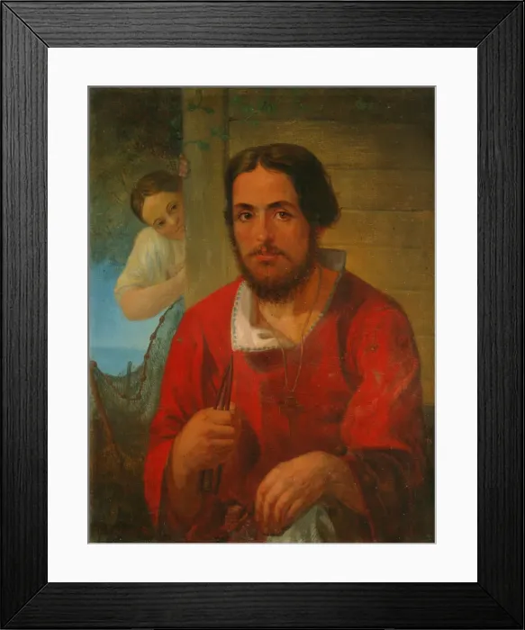 Framed Print : Fisherman. Artist: Zakharov (Chechenets), Pyotr Zakharovich (1816-1846) Framed Print : Fisherman. Artist: Zakharov (Chechenets), Pyotr Zakharovich (1816-1846)