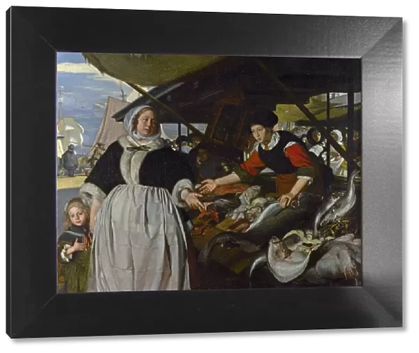 Adriana van Heusden and her Daughter at the New Fish market in Amsterdam, 1662