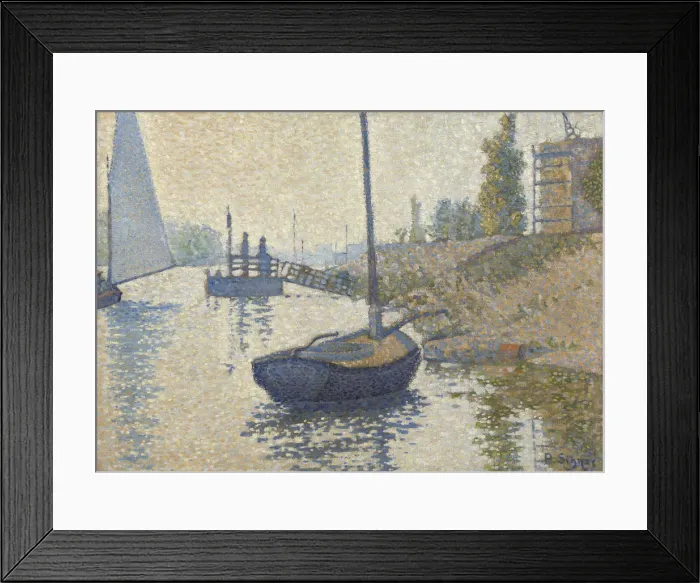 Framed Print : Ponton de la Felicite at Asnieres (Opus no. 143), 1886 Framed Print : Ponton de la Felicite at Asnieres (Opus no. 143), 1886