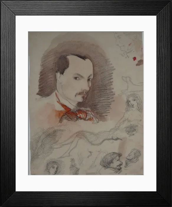 Framed Print : Self-Portrait, Between 1844 and 1847 Framed Print : Self-Portrait, Between 1844 and 1847